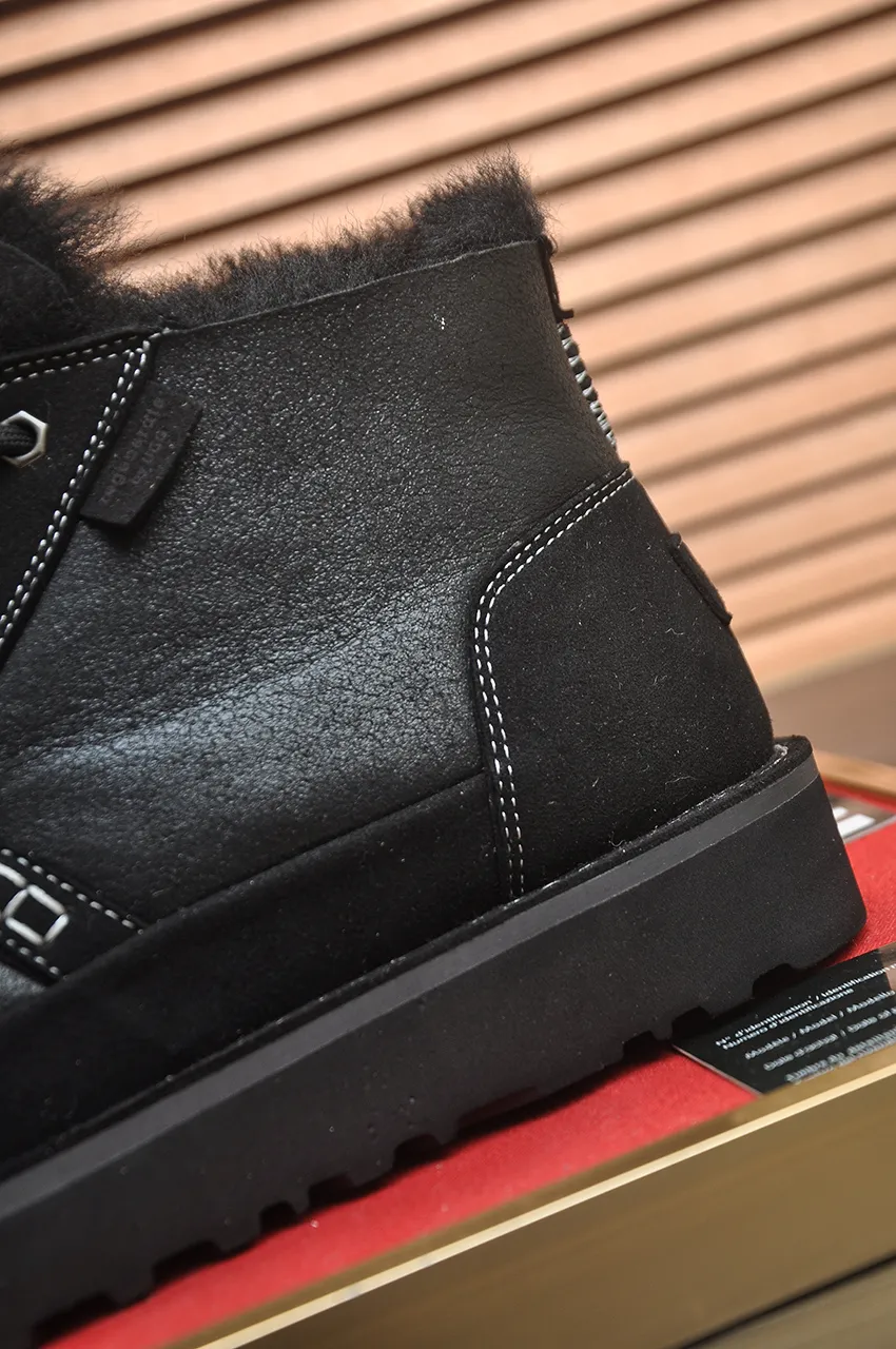 Men's shoes 💰640💶 [UGG] (full wool lining) top-end high-quality fur-in-one warm snow boots from Australia's warm luxury brand men's shoes, UGG-5877 official website synchronized, made of imported cowhide, carefully sewn...Imported rubber foam outsole (comfortable, soft, wear-resistant) The quality is really great...Exquisite workmanship, you can't put it down at first sight, available in sizes 39-44